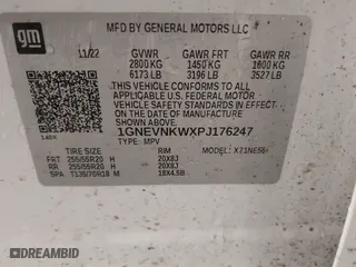 2023 Chevrolet Traverse High Country with VIN 1GNEVNKWXPJ176247, listed as a IAAI auction lot 41515012 with 69,663 mi miles. Bid and sale history available at carsss.com. Image 9.