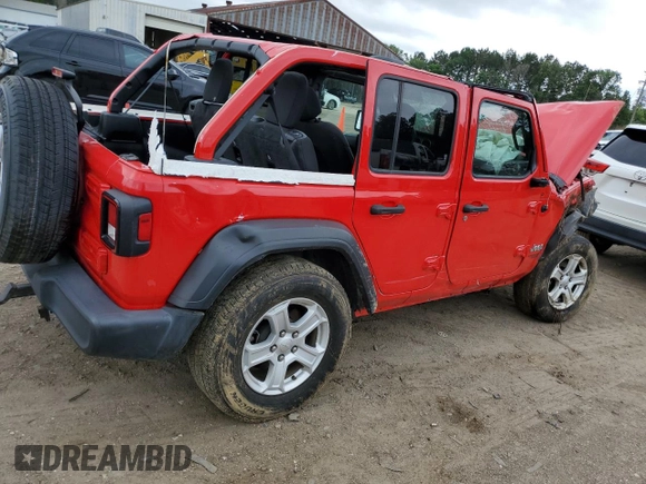 2021 Jeep Wrangler Unlimited Sport S with VIN 1C4HJXDN8MW622007, listed as a Copart auction lot 55930305 with Not provided miles and Salvage title. Bid and sale history available at DreamBid. Image 3.