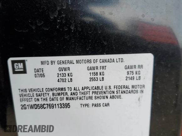 2006 Chevrolet Impala SS with VIN 2G1WD58C769113395, listed as a Copart auction lot 44768115 with 26,020 mi miles and Salvage Title. Bid and sale history available at DreamBid. Image 12.