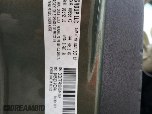 2013 FIAT 500 Pop z VIN 3C3CFFAR0DT544152, wystawiony jako Copart lot #59505585 z przebiegiem 66 326 mil mil oraz Szkoda całkowita • Salvage title. Historia ofert i sprzedaży dostępna na DreamBid. Obrazek 12.