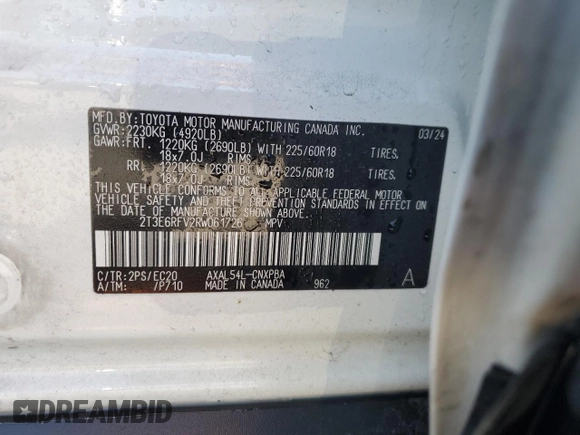 2024 Toyota RAV4 Hybrid XSE с VIN 2T3E6RFV2RW061726, выставлен на аукционе Copart как лот 62136645 с пробегом 22 680 миль миль и Списание • Salvage title. История ставок и продаж доступна на DreamBid. Изображение 14.