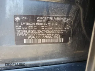 2013 BMW 3 Series 328i xDrive with VIN WBA3B5G52DNS01975, listed as a Copart auction lot 53555725 with 165,248 mi miles and Salvage Title. Bid and sale history available at carsss.com. Image 12.