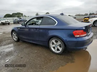 2012 BMW 1 Series 128i with VIN WBAUP7C58CVP23824, listed as a Copart auction lot 85581654 with 81,587 mi miles and Salvage title. Bid and sale history available at DreamBid. Image 2.