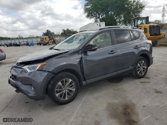 2018 Toyota RAV4 Hybrid LE Plus with VIN JTMRJREV9JD239456, listed as a Copart auction lot 47794485 with 128,136 mi miles and Salvage Title. Bid and sale history available at carsss.com. Image 1.