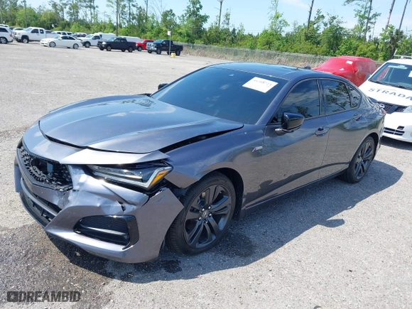 2022 Acura TLX w/A-Spec Package with VIN 19UUB5F55NA002177, listed as a IAAI auction lot 41208723 with 58,795 mi miles. Bid and sale history available at carsss.com. Image 2.