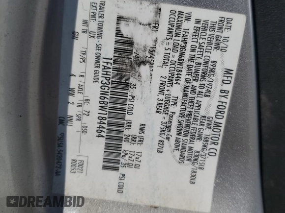 2011 Ford Focus SES with VIN 1FAHP3GN6BW184464, listed as a Copart auction lot 49262915 with 0 mi miles and Salvage Title. Bid and sale history available at carsss.com. Image 12.