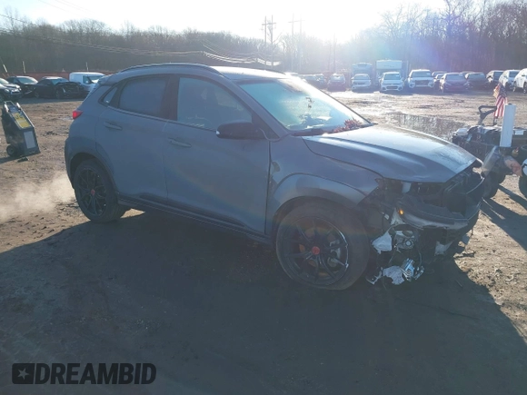 2021 Hyundai Kona Night Edition with VIN KM8K6CA59MU709345, listed as a IAAI auction lot 41197189 with 29,329 mi miles and . Bid and sale history available at carsss.com. Image 1.