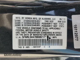 2011 Honda Odyssey EX с VIN 5FNRL5H47BB082171, выставлен на аукционе Copart как лот 55262795 с пробегом 182 205 миль миль и Списание • Salvage title. История ставок и продаж доступна на DreamBid. Изображение 13.