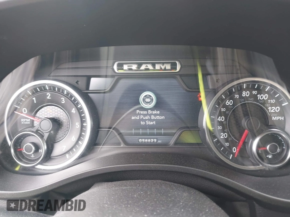 2019 Ram 1500 Laramie with VIN 1C6SRFDT9KN588340, listed as a IAAI auction lot 41717183 with 56,623 mi miles. Bid and sale history available at carsss.com. Image 7.