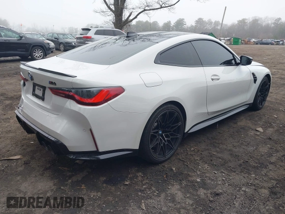 2022 BMW M4 Competition with VIN WBS33AZ01NCK14992, listed as a IAAI auction lot 41923903 with 43,966 mi miles. Bid and sale history available at carsss.com. Image 4.
