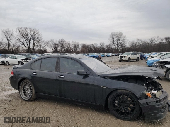 2008 BMW 7 Series 750i with VIN WBAHL83528DT89581, listed as a Copart auction lot 43146275 with Not Provided miles and Salvage Title. Bid and sale history available at DreamBid. Image 4.