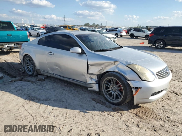 2006 Infiniti G35 Coupe with VIN JNKCV54E76M706058, listed as a Copart auction lot 80470764 with 158,677 mi miles and Salvage Title. Bid and sale history available at carsss.com. Image 4.
