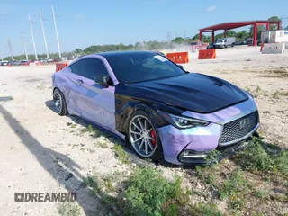 2018 Infiniti Q60 Luxe with VIN JN1EV7EKXJM341946, listed as a IAAI auction lot 39392104 with 52,989 mi miles and . Bid and sale history available at carsss.com. Image 1.