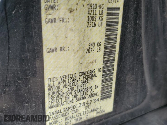 2014 Nissan Altima SV with VIN 1N4AL3AP9EC284734, listed as a Copart auction lot 51146995 with 248,431 mi miles and Salvage Title. Bid and sale history available at DreamBid. Image 12.