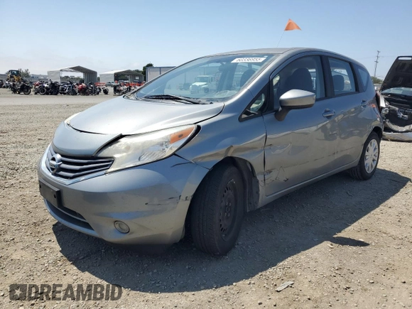 2015 Nissan Note SR with VIN 3N1CE2CP9FL418008, listed as a Copart auction lot 60336955 with 104,190 mi miles and Salvage title. Bid and sale history available at DreamBid. Image 1.