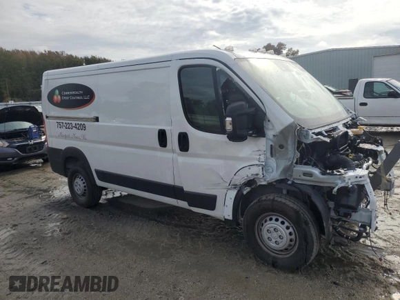 2024 Ram ProMaster Cargo Tradesman with VIN 3C6LRVVG8RE145742, listed as a Copart auction lot 80002054 with 4,576 mi miles and Salvage Title. Bid and sale history available at carsss.com. Image 4.