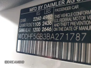 2011 Mercedes-Benz E 350 Luxury with VIN WDDHF5GB3BA271787, listed as a IAAI auction lot 42013828 with 178,538 mi miles and . Bid and sale history available at DreamBid. Image 9.