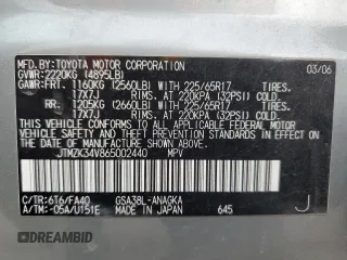 2006 Toyota RAV4 Limited with VIN JTMZK34V865002440, listed as a Copart auction lot 61493845 with 150,602 mi miles and Clean title. Bid and sale history available at DreamBid. Image 13.