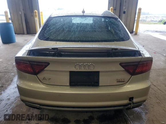 2018 Audi A7 Premium Plus with VIN WAUW3AFC1JN032336, listed as a Copart auction lot 58100635 with 36,976 mi miles and Salvage title. Bid and sale history available at DreamBid. Image 6.