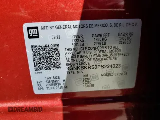 2023 Chevrolet Blazer RS with VIN 3GNKBKRS0PS234023, listed as a Copart auction lot 47880125 with 16,303 mi miles and Salvage title. Bid and sale history available at DreamBid. Image 13.
