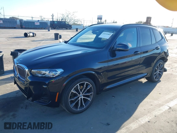 2022 BMW X3 sDrive30i with VIN WBX47DP08NN178195, listed as a IAAI auction lot 41692060 with 21,363 mi miles and . Bid and sale history available at DreamBid. Image 2.