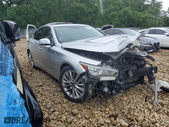 2020 Infiniti Q50 Luxe with VIN JN1EV7AP8LM205853, listed as a Copart auction lot 50058445 with 93,012 mi miles and Clean Title. Bid and sale history available at DreamBid. Image 4.