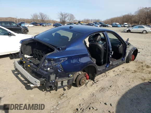 2021 Infiniti Q50 Red Sport 400 with VIN JN1FV7DR8MM880590, listed as a Copart auction lot 47741635 with 25,533 mi miles and Salvage Title. Bid and sale history available at carsss.com. Image 3.