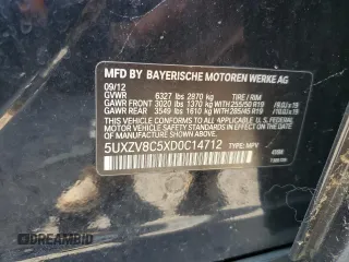 2013 BMW X5 xDrive50i with VIN 5UXZV8C5XD0C14712, listed as a Copart auction lot 59484445 with 84,087 mi miles and Clean title. Bid and sale history available at DreamBid. Image 13.