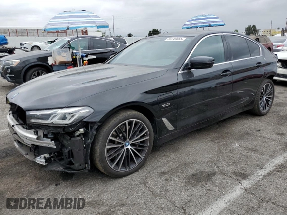 2023 BMW 5 Series 530e with VIN WBA13AG01PCM24624, listed as a Copart auction lot 55149855 with 26,022 mi miles and Salvage title. Bid and sale history available at DreamBid. Image 1.