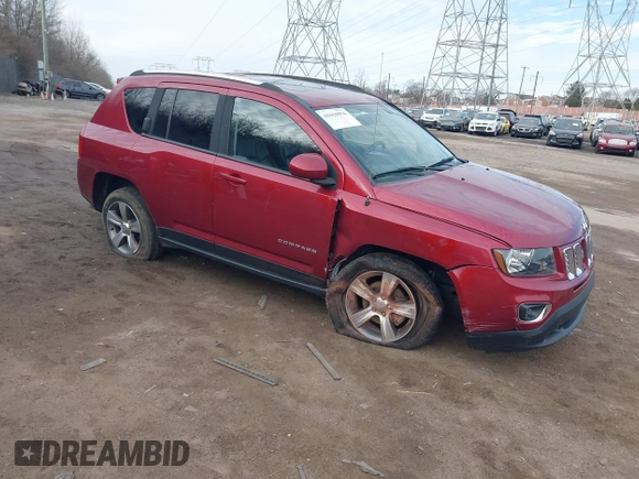 2016 Jeep Compass High Altitude Edition with VIN 1C4NJDEB1GD729471, listed as a IAAI auction lot 41616976 with 124,385 mi miles. Bid and sale history available at carsss.com. Image 1.