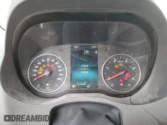 2024 Mercedes-Benz Sprinter with VIN W1W4NCHY0RT170258, listed as a Copart auction lot 43573275 with 36,369 mi miles and Salvage Title. Bid and sale history available at DreamBid. Image 9.