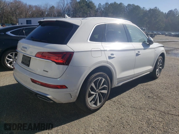 2022 Audi Q5 S line Premium with VIN WA1GAAFY9N2071105, listed as a Copart auction lot 73040122 with 21,502 mi miles and . Bid and sale history available at DreamBid. Image 3.