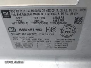 2014 GMC Sierra 1500 with VIN 3GTU2TEH8EG223028, listed as a IAAI auction lot 41858801 with 173,825 mi miles. Bid and sale history available at carsss.com. Image 9.