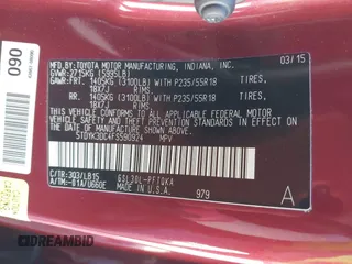 2015 Toyota Sienna XLE z VIN 5TDYK3DC4FS590924, wystawiony jako IAAI lot #42104086 z przebiegiem 209 280 mil mil oraz . Historia ofert i sprzedaży dostępna na DreamBid. Obrazek 9.