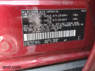 2022 Toyota Venza LE with VIN JTEAAAAH1NJ103341, listed as a Copart auction lot 50061355 with 27,729 mi miles and Salvage Title. Bid and sale history available at carsss.com. Image 15.