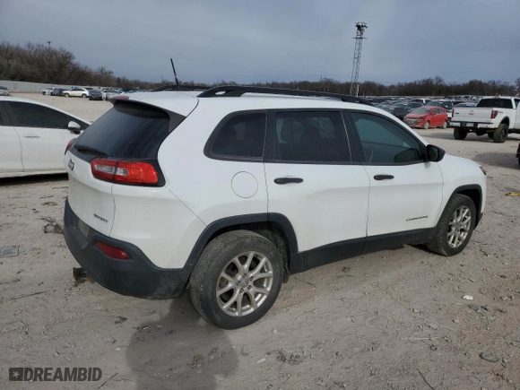 2017 Jeep Cherokee Sport with VIN 1C4PJLAB8HW607320, listed as a Copart auction lot 89168975 with 129,298 mi miles and Salvage Title. Bid and sale history available at carsss.com. Image 3.