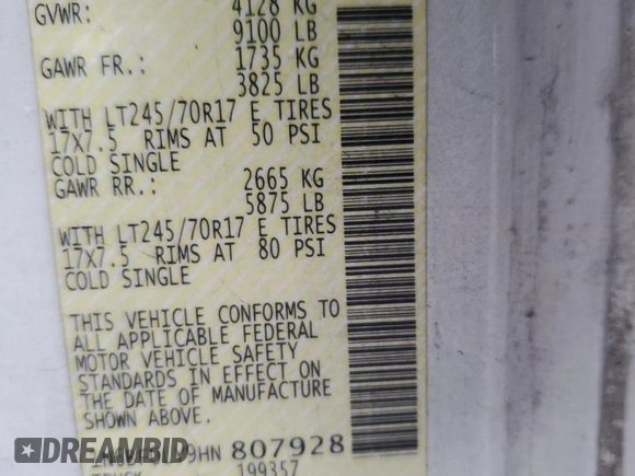 2017 Nissan NV Cargo SV z VIN 1N6BF0LY9HN807928, wystawiony jako Copart lot #60340275 z przebiegiem 133 501 mil mil oraz Szkoda całkowita • Salvage title. Historia ofert i sprzedaży dostępna na DreamBid. Obrazek 13.