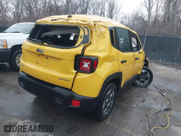 2016 Jeep Renegade Sport with VIN ZACCJBAW4GPC57580, listed as a IAAI auction lot 41126902 with 120,402 mi miles. Bid and sale history available at carsss.com. Image 4.