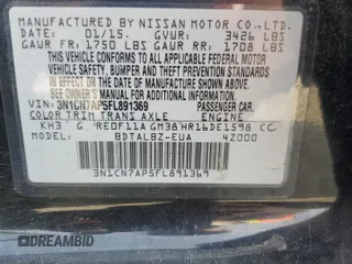 2015 Nissan Versa SV z VIN 3N1CN7AP5FL891369, wystawiony jako Copart lot #59352585 z przebiegiem 59 951 mil mil oraz Szkoda całkowita • Salvage title. Historia ofert i sprzedaży dostępna na DreamBid. Obrazek 12.