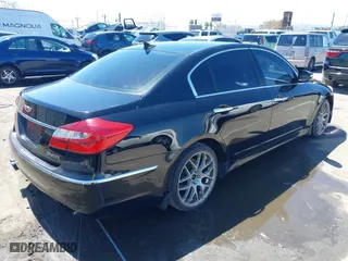 2013 Hyundai Genesis 3.8L with VIN KMHGC4DD1DU238010, listed as a IAAI auction lot 42002064 with 117,658 mi miles. Bid and sale history available at carsss.com. Image 4.