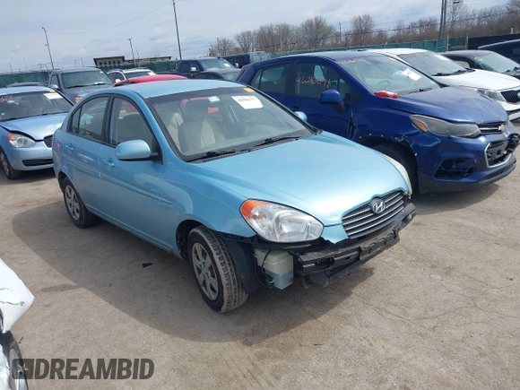 2010 Hyundai Accent GLS with VIN KMHCN4AC4AU427993, listed as a IAAI auction lot 42006357 with 208,298 mi miles. Bid and sale history available at carsss.com. Image 1.