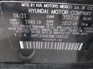 2021 Hyundai Accent SE with VIN 3KPC24A63ME148528, listed as a IAAI auction lot 42426884 with 23,429 mi miles and . Bid and sale history available at DreamBid. Image 9.