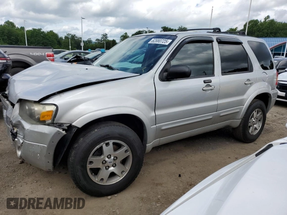 2005 Ford Escape Limited with VIN 1FMCU94165KA11181, listed as a Copart auction lot 62880725 with 180,152 mi miles and Salvage title. Bid and sale history available at DreamBid. Image 1.