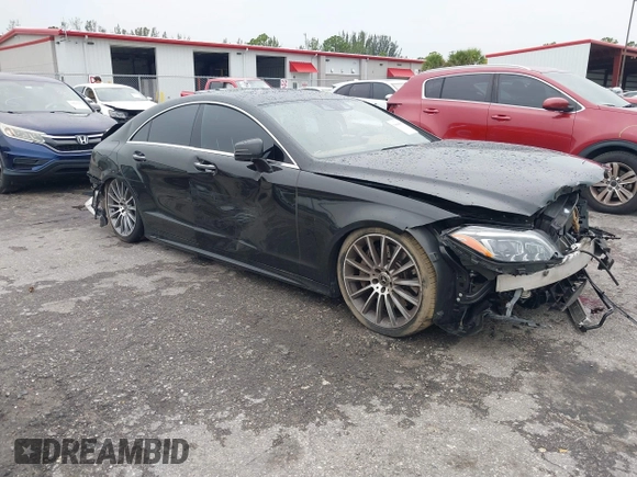 2018 Mercedes-Benz CLS-Class CLS 550 with VIN WDDLJ7DB5JA203692, listed as a IAAI auction lot 39840561 with 115,265 mi miles. Bid and sale history available at carsss.com. Image 1.