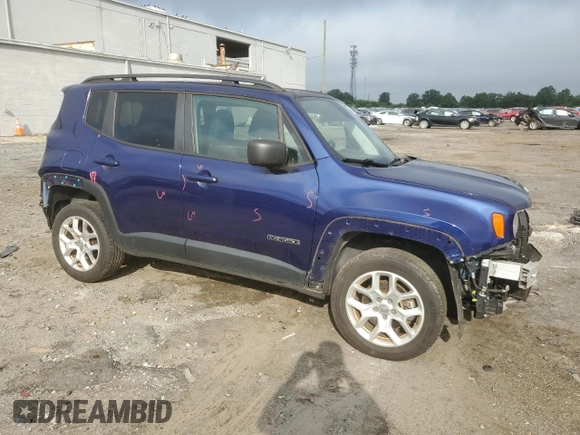 2018 Jeep Renegade Sport with VIN ZACCJBAB8JPJ42563, listed as a Copart auction lot 64049415 with 71,856 mi miles and Salvage title. Bid and sale history available at DreamBid. Image 4.