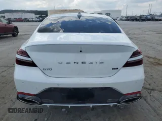 2022 Genesis G70 3.3T with VIN KMTG54TE7NU100743, listed as a Copart auction lot 71376494 with 23,561 mi miles and Salvage Title. Bid and sale history available at carsss.com. Image 6.
