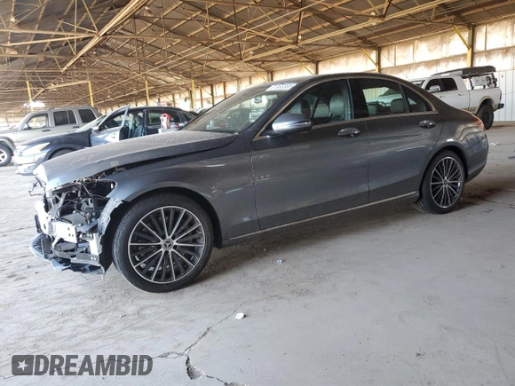 2020 Mercedes-Benz C 300 with VIN W1KWF8DB9LR589736, listed as a Copart auction lot 61863365 with 53,490 mi miles and Salvage title. Bid and sale history available at DreamBid. Image 1.
