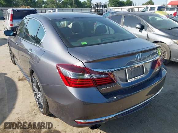 2017 Honda Accord Sport with VIN 1HGCR2F52HA042761, listed as a IAAI auction lot 42022822 with 130,638 mi miles and . Bid and sale history available at carsss.com. Image 3.