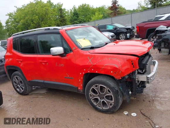 2016 Jeep Renegade Limited with VIN ZACCJBDT2GPD22850, listed as a IAAI auction lot 42338667 with 101,973 mi miles and . Bid and sale history available at DreamBid. Image 14.