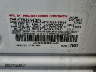 2016 Mitsubishi Outlander SE with VIN JA4AZ3A32GZ041489, listed as a Copart auction lot 59444705 with 137,896 mi miles and Clean title. Bid and sale history available at DreamBid. Image 13.